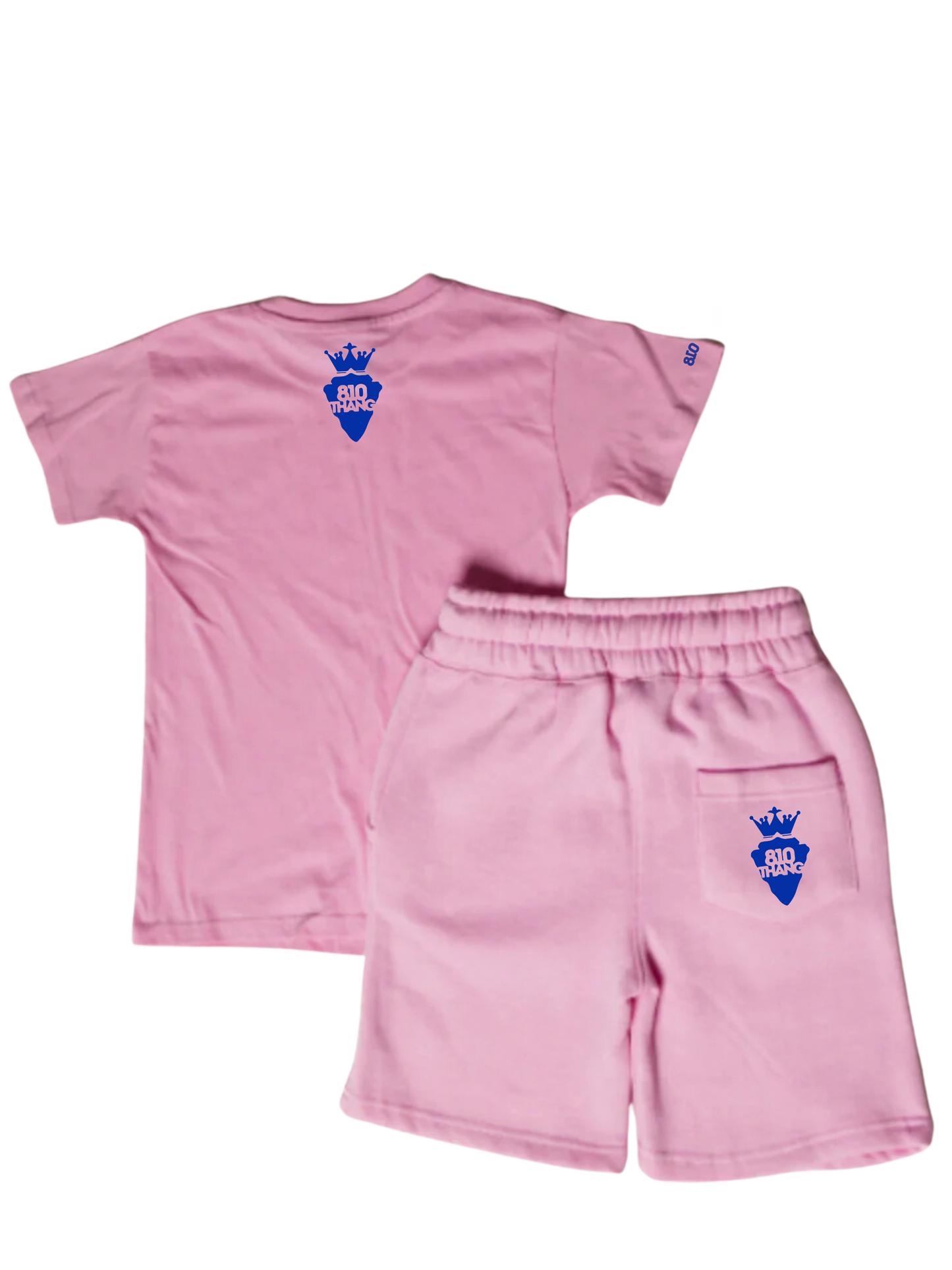 Kids Flint Short Set with blue print.