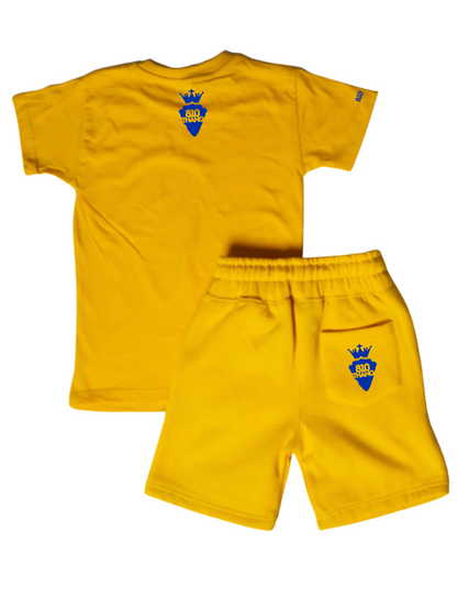 Kids Flint Short Set with blue print.