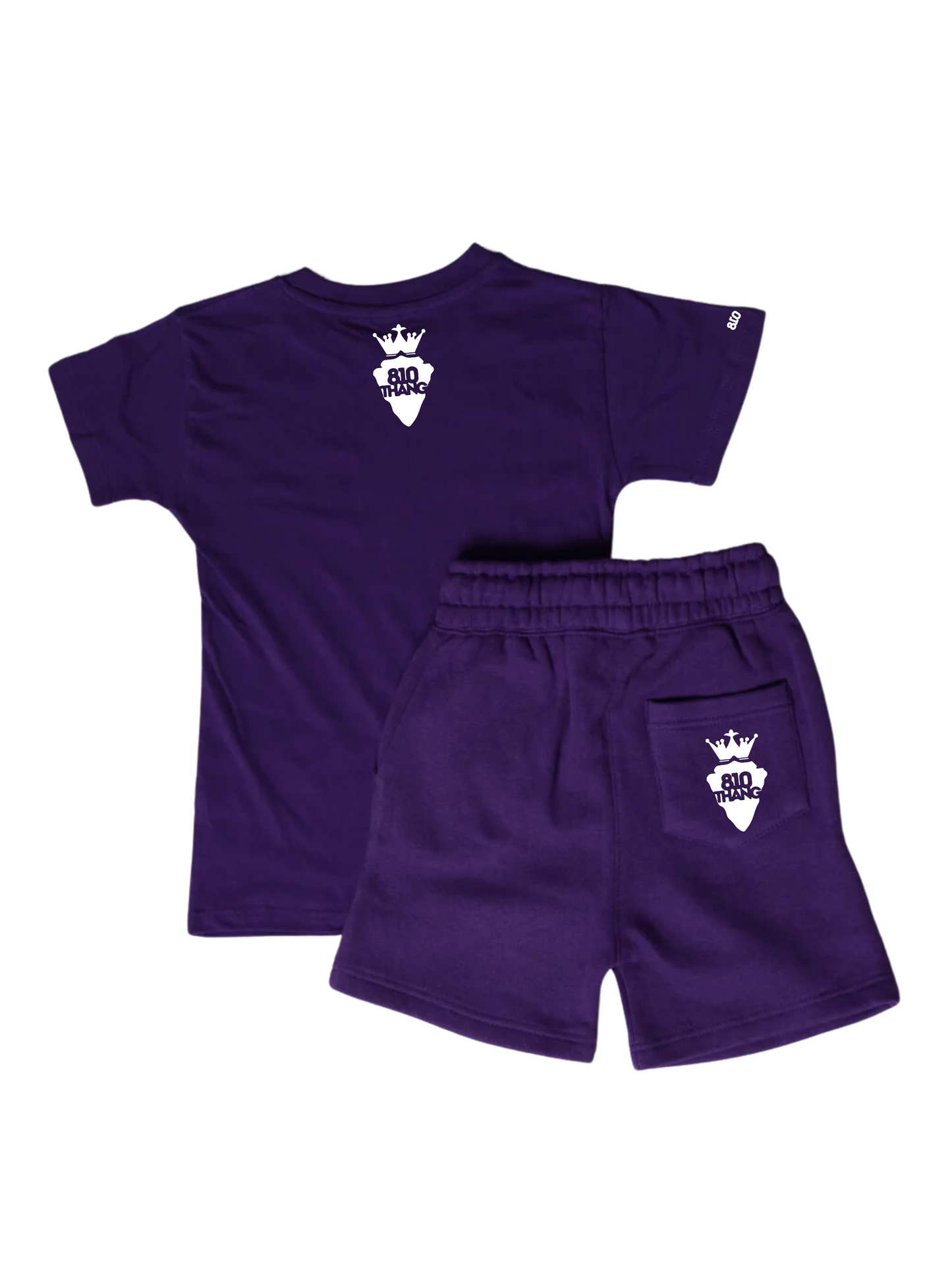 Kids Flint Short Set with white print.