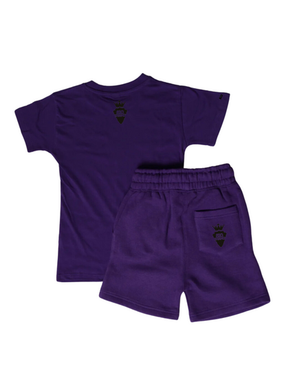 Kids Flint Short Set with black print.