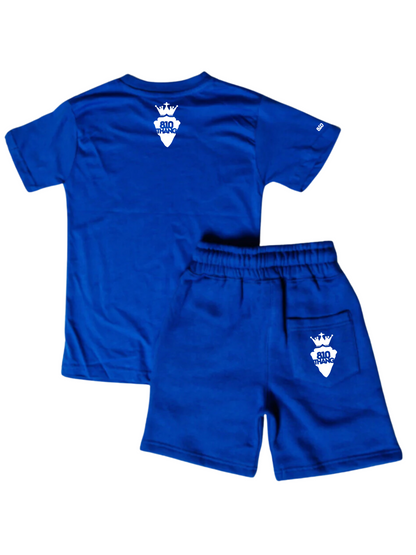 Kids Flint Short Set with white print.