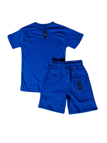 Kids Flint Short Set with black print.