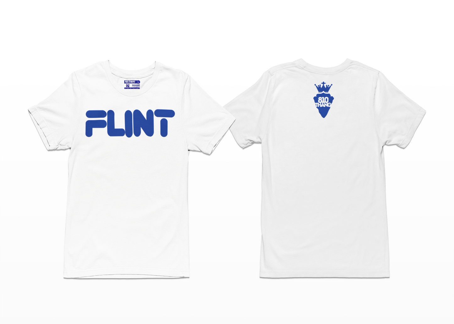 Premium Unisex Flint Short Sleeve T-Shirt. Blue print