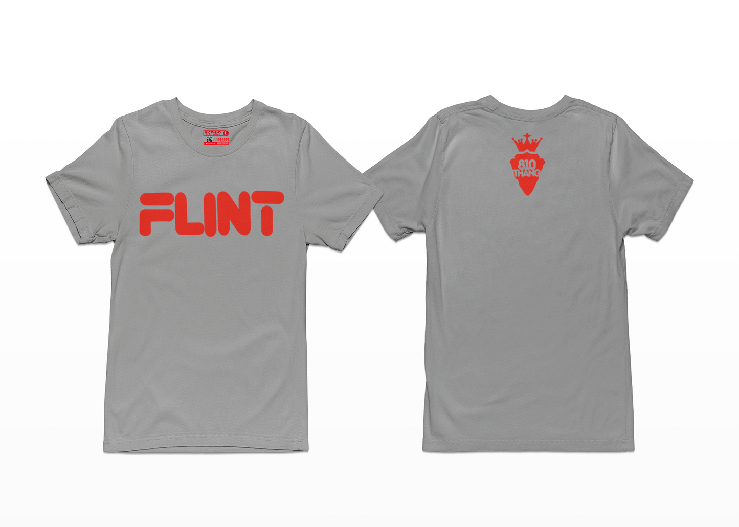 Premium Unisex Flint Short Sleeve T-Shirt. Red print