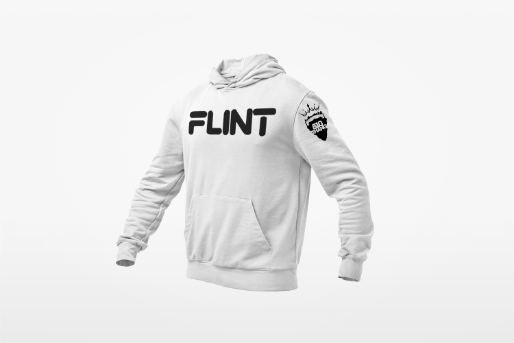 Flint Hoodies with black print.