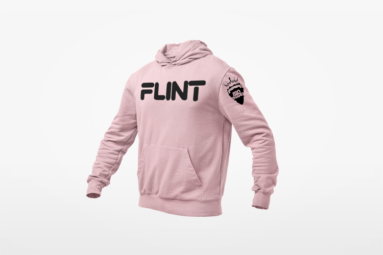 Flint Hoodies with black print.