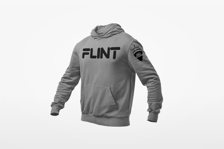 Flint Hoodies with black print.