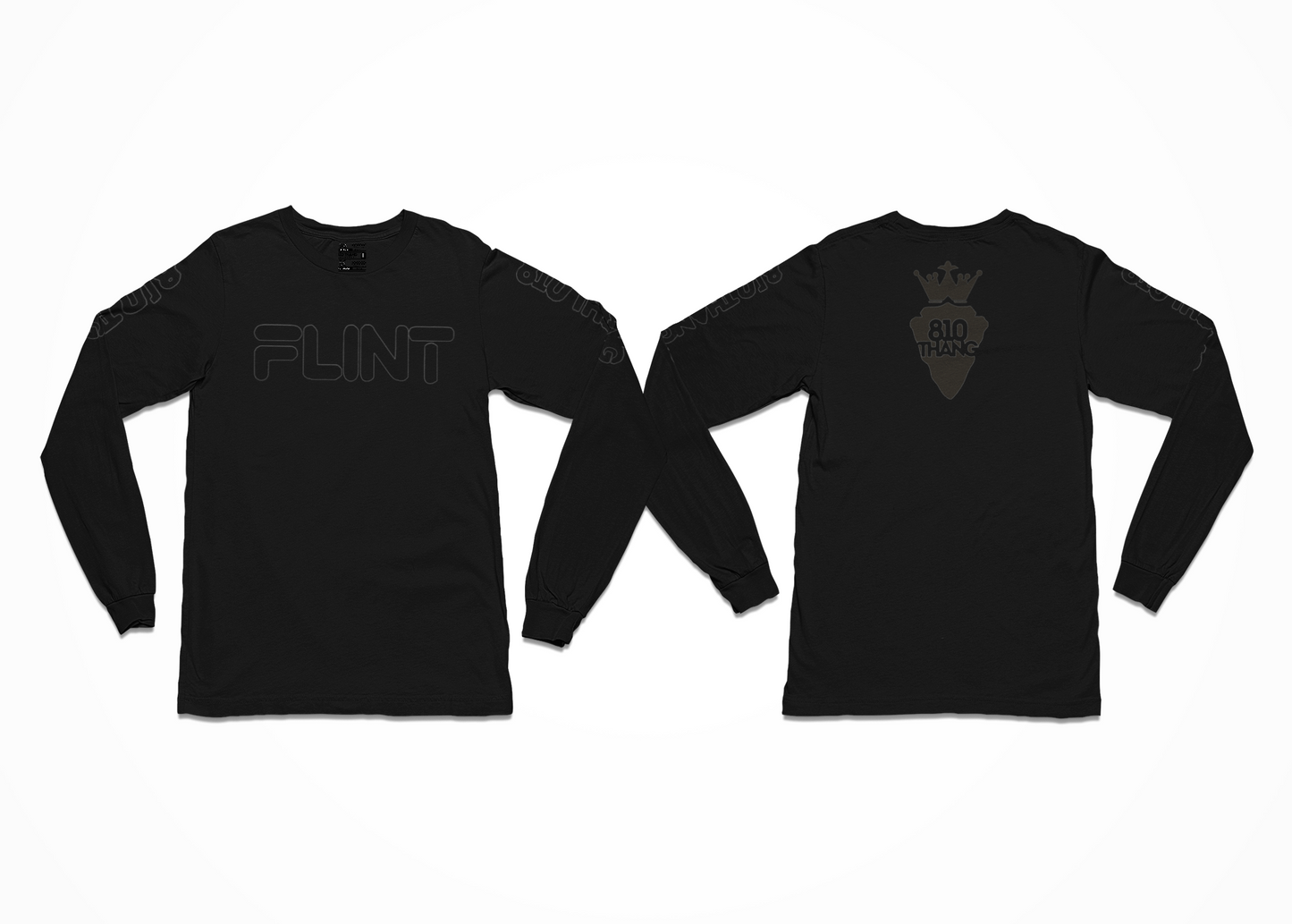 Long Sleeve 810 Thang Tee with Black Print.