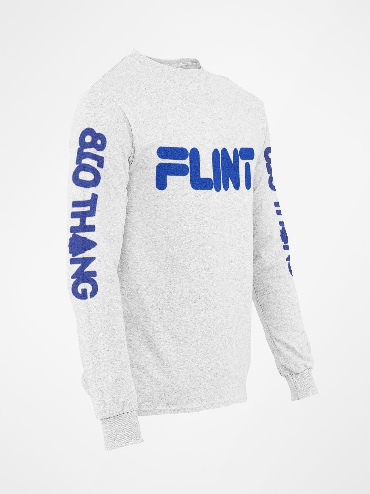 Long Sleeve 810 Thang Tee with Blue print.