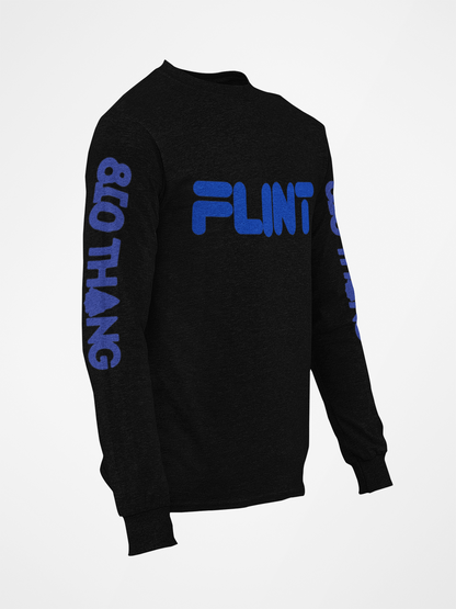 Long Sleeve 810 Thang Tee with Blue print.